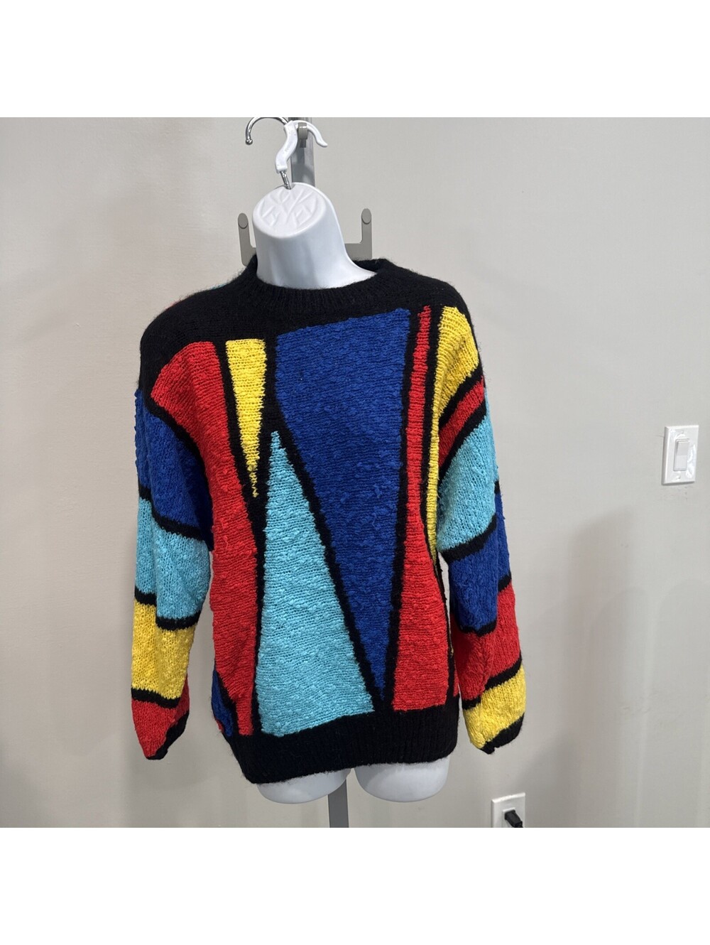 Vintage Geometric Colorful Retro Fun 80s Womens , Sweater, Sz M